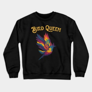 I like Pink Birds Queen Funny vintage Bird theme Lover Crown Crewneck Sweatshirt
